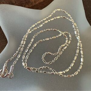 Sterling silver beaded ball chain, 16in